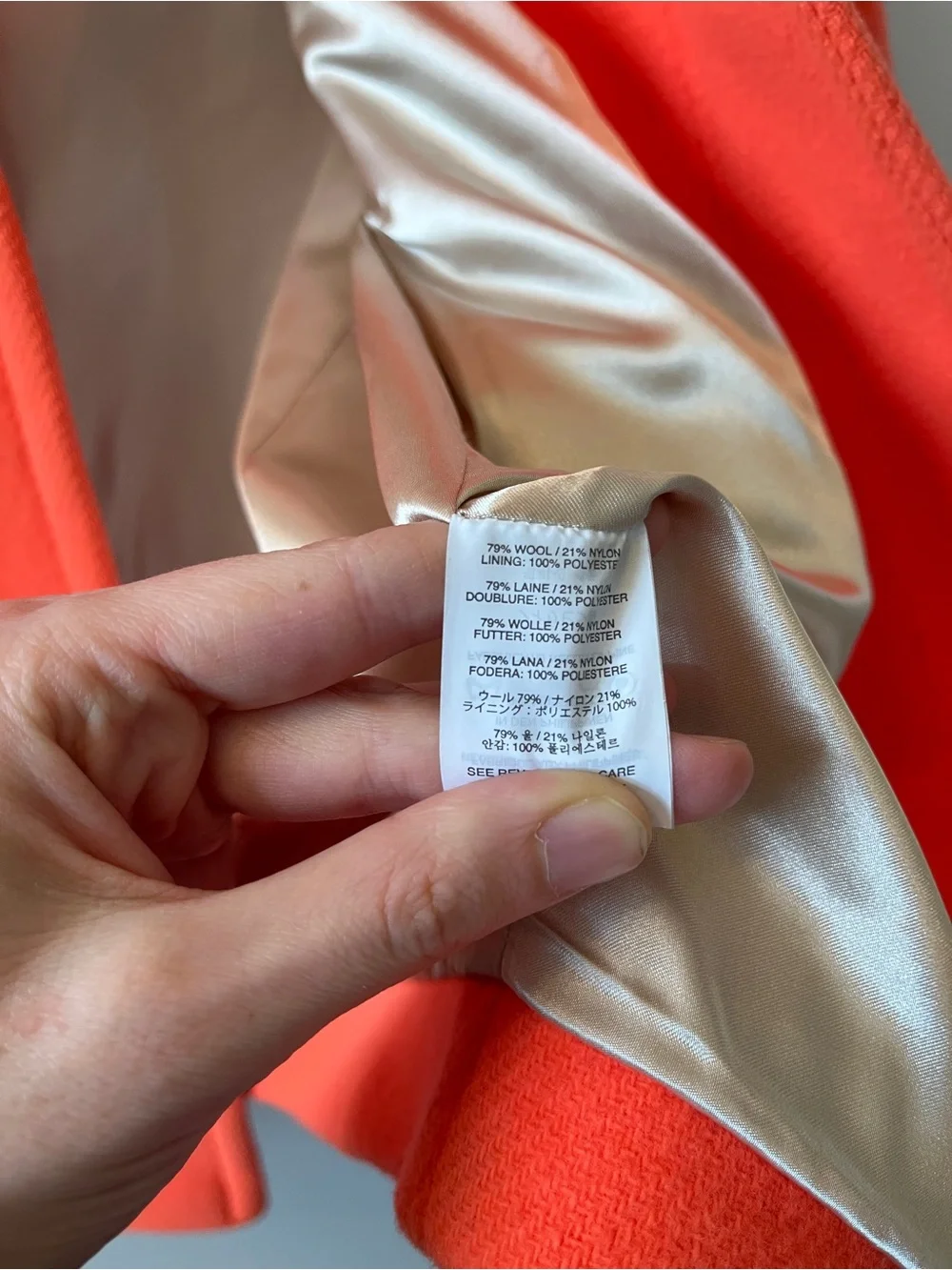 J. Crew Bright Orange Wool-Blend Stand Collar Peacoat - Picture 5 of 5